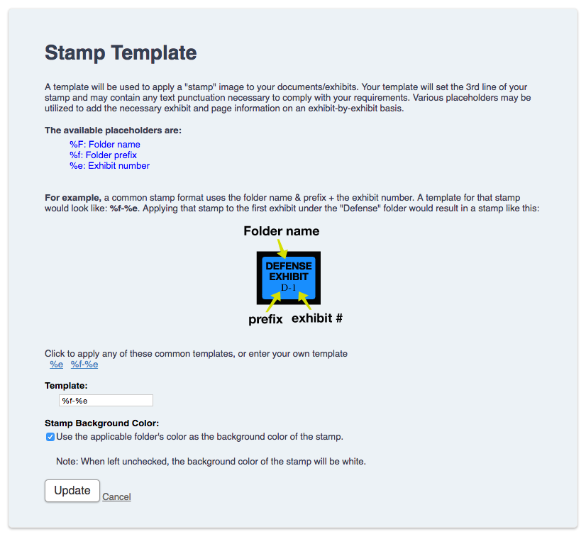 Setting Up The Exhibit Stamping Template Nextpoint Help Center